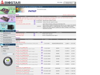 P4TGT driver download page on the Biostar site