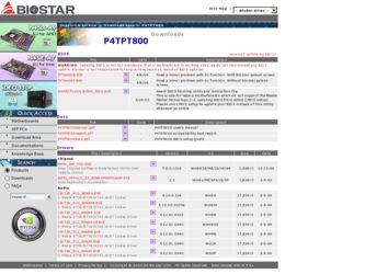 P4TPT800 driver download page on the Biostar site