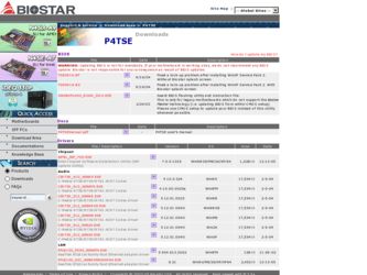 P4TSE driver download page on the Biostar site