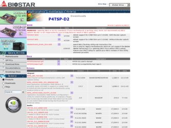 P4TSP-D2 driver download page on the Biostar site