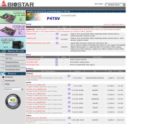 P4TSV driver download page on the Biostar site