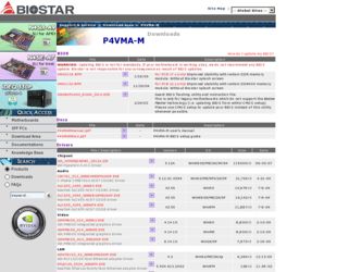 P4VMA-M driver download page on the Biostar site