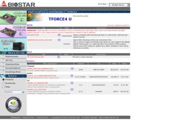 TFORCE4 U driver download page on the Biostar site