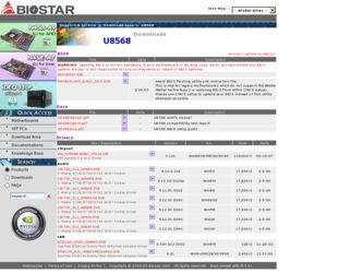 U8568 driver download page on the Biostar site