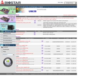 U8638 driver download page on the Biostar site