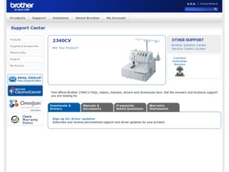 2340CV driver download page on the Brother International site