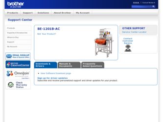 BE-1201B-AC driver download page on the Brother International site