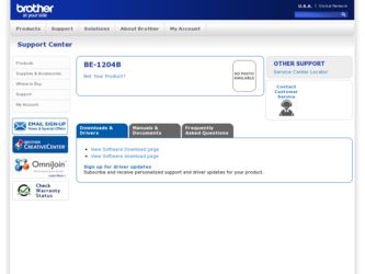BE-1204B driver download page on the Brother International site
