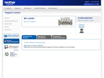 BE-1204C driver download page on the Brother International site