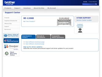 BE-1206B driver download page on the Brother International site
