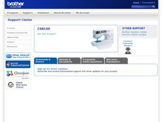 CS-8150 driver download page on the Brother International site