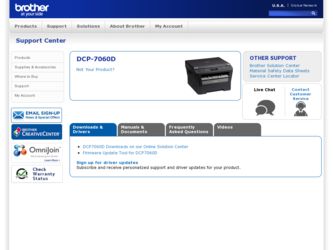 DCP-7060D driver download page on the Brother International site