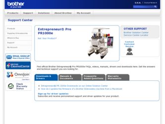 Entrepreneur Pro PR1000e driver download page on the Brother International site