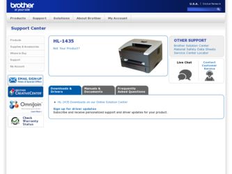 HL-1435 driver download page on the Brother International site