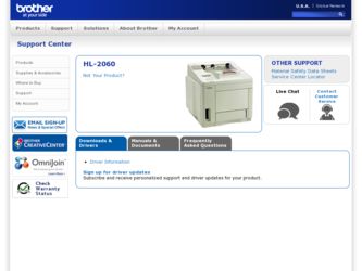 HL 2060 driver download page on the Brother International site