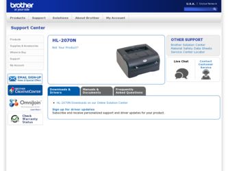 HL-2070N driver download page on the Brother International site