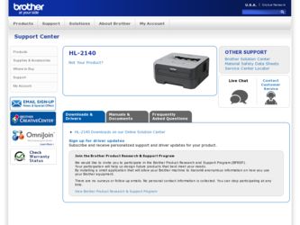 HL-2140 driver download page on the Brother International site