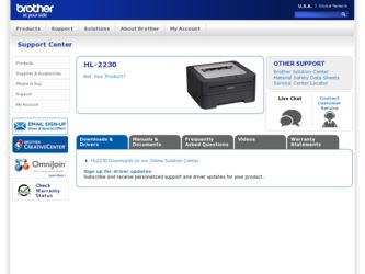 HL-2230 driver download page on the Brother International site