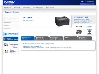 HL-2240 driver download page on the Brother International site