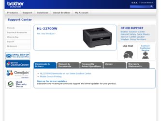 HL-2270DW driver download page on the Brother International site