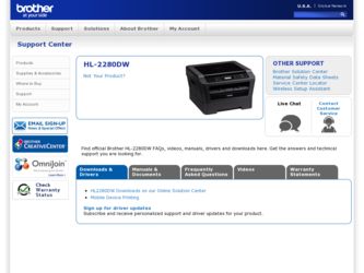 HL-2280DW driver download page on the Brother International site