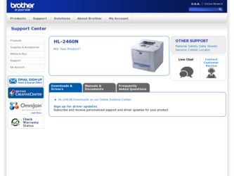 HL-2460N driver download page on the Brother International site