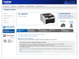 HL-3045CN driver download page on the Brother International site