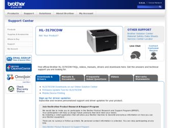 HL-3170CDW driver download page on the Brother International site