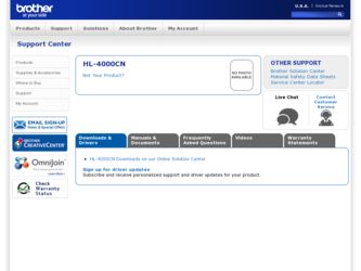 HL-4000CN driver download page on the Brother International site