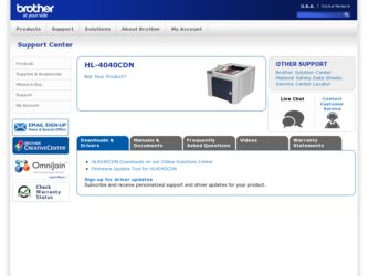 HL-4040CDN driver download page on the Brother International site