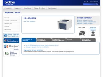 HL 4040CN driver download page on the Brother International site