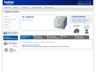 HL-4200CN driver download page on the Brother International site
