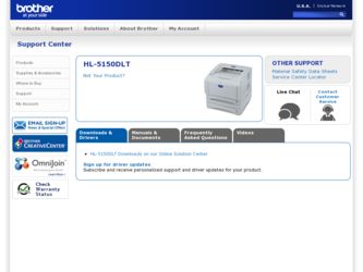 HL-5150DLT driver download page on the Brother International site