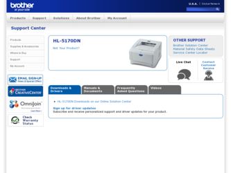 HL 5170DN driver download page on the Brother International site