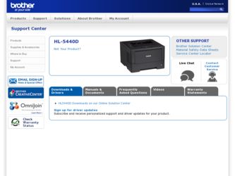 HL-5440D driver download page on the Brother International site