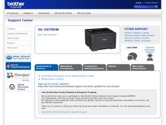 HL-5470DW driver download page on the Brother International site