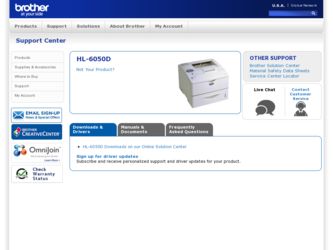 HL-6050D driver download page on the Brother International site