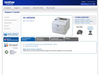HL-6050DN driver download page on the Brother International site