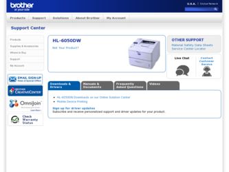 HL-6050DW driver download page on the Brother International site
