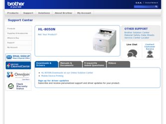 HL-8050N driver download page on the Brother International site