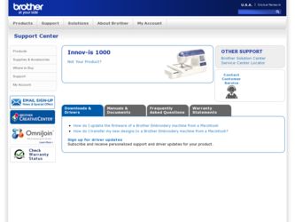 Innov-ís 1000 driver download page on the Brother International site