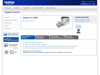 Innov-ís 1200 driver download page on the Brother International site