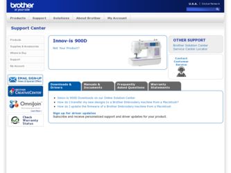 Innov-ís 900D driver download page on the Brother International site