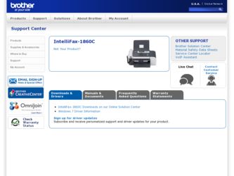 IntelliFax-1860C driver download page on the Brother International site