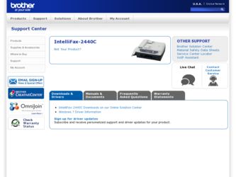 IntelliFax-2440C driver download page on the Brother International site