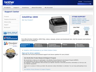 IntelliFax-2840 driver download page on the Brother International site