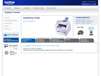IntelliFax-4100 driver download page on the Brother International site