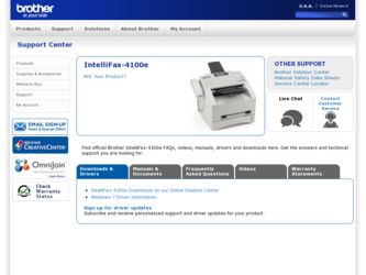 IntelliFax-4100e driver download page on the Brother International site