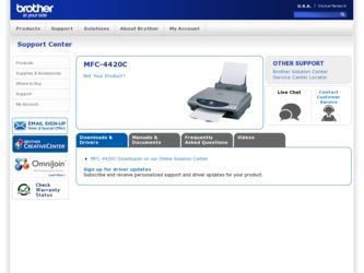 MFC-4420C driver download page on the Brother International site