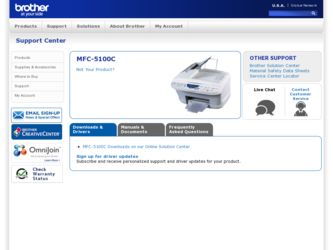 MFC-5100C driver download page on the Brother International site